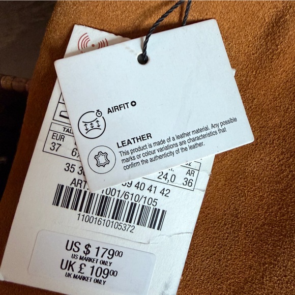 Zara NWT 100% Leather Suede Kitten Heel Wide Leg Knee Boots Pointed Toe 37 / US - Picture 7 of 16